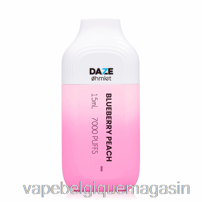 Vape Juice 7 Daze Ohmlet 7000 0% Zéro Nicotine Jetable Myrtille Pêche